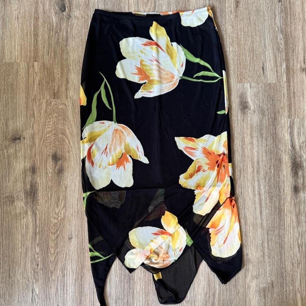 90s Flower Skirt SMALL
